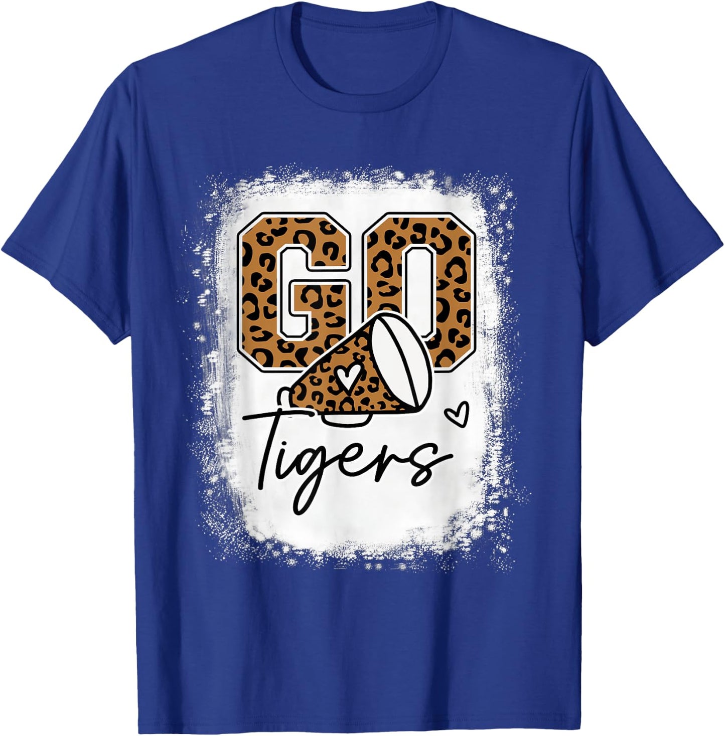 Go Cheer Tigers School Sports Fan Spirits Mascot Leopard T-Shirt - T-Shirt | Royal