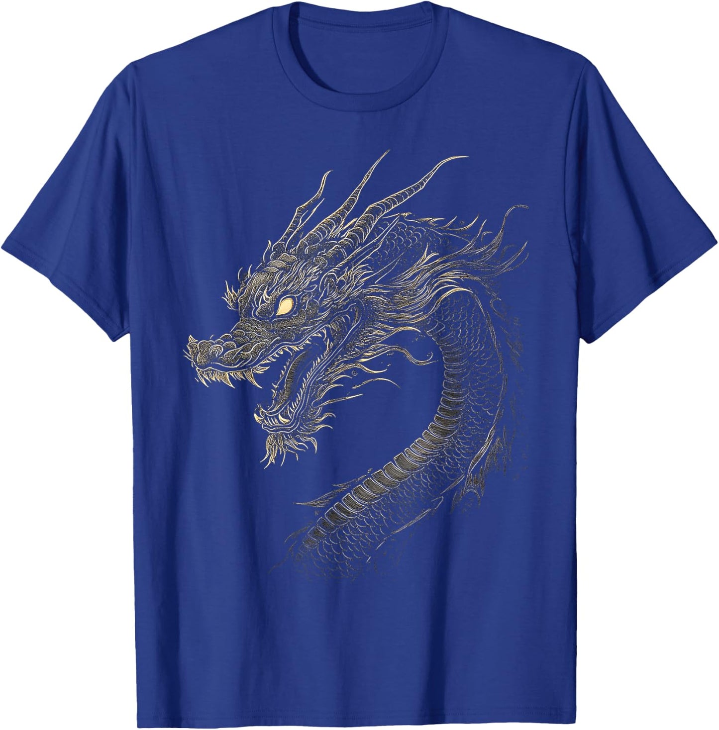 Black Dragon Motif Mythical Artwork Black Dragon T-Shirt - T-Shirt | Royal