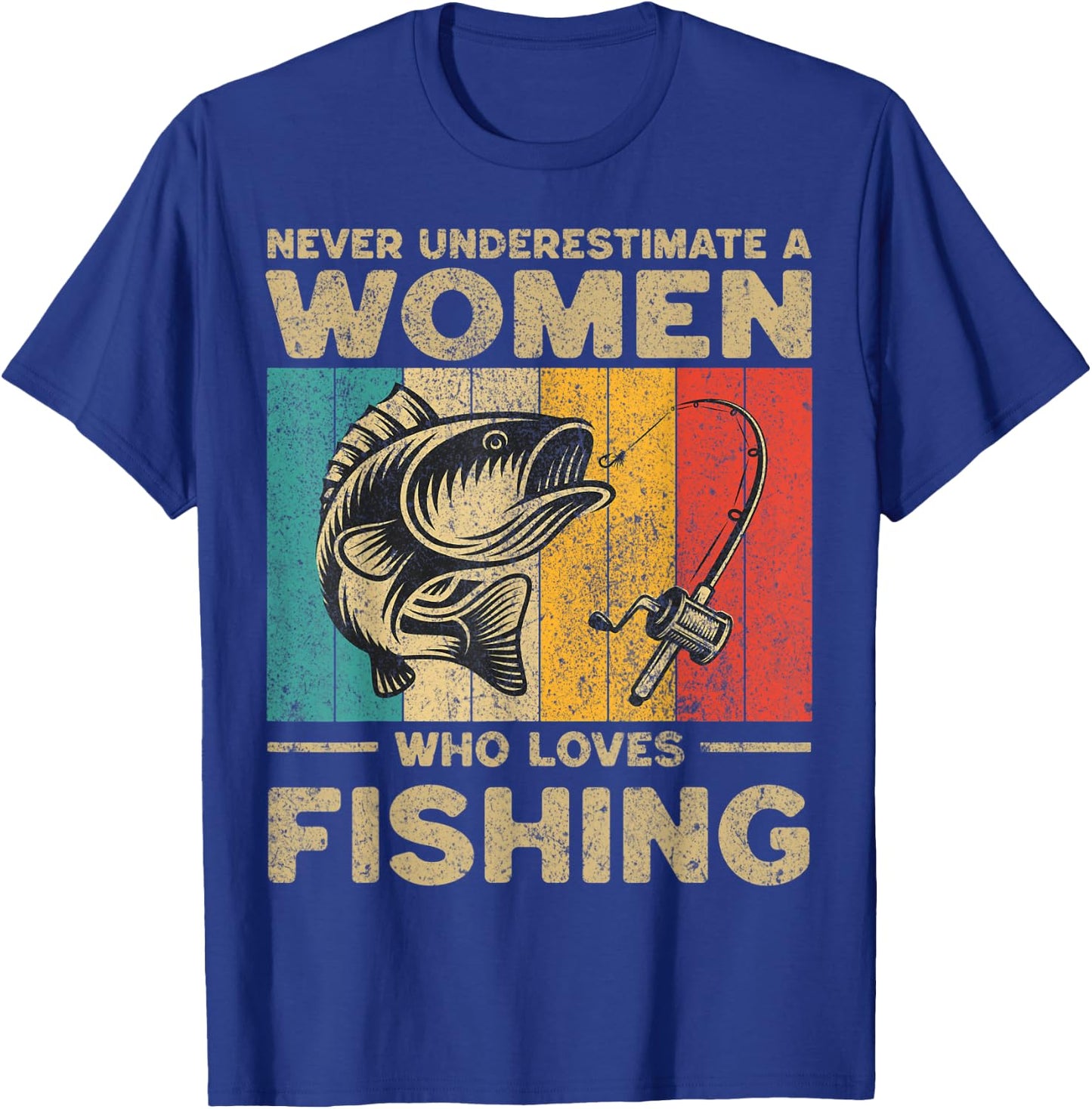 Funny Vintage Fishing Jokes Fisherman Bass Fish T-Shirt - T-Shirt | Royal