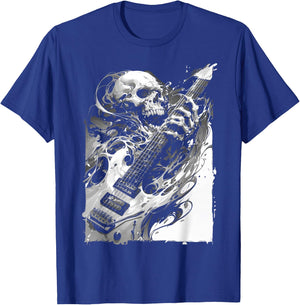 Skeleton playing guitar ,Rock Star Shredding Guitar T-Shirt - T-Shirt | Royal