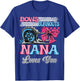 Burnouts or Bows Nana Loves You Gender Reveal Party T-Shirt - T-Shirt | Royal