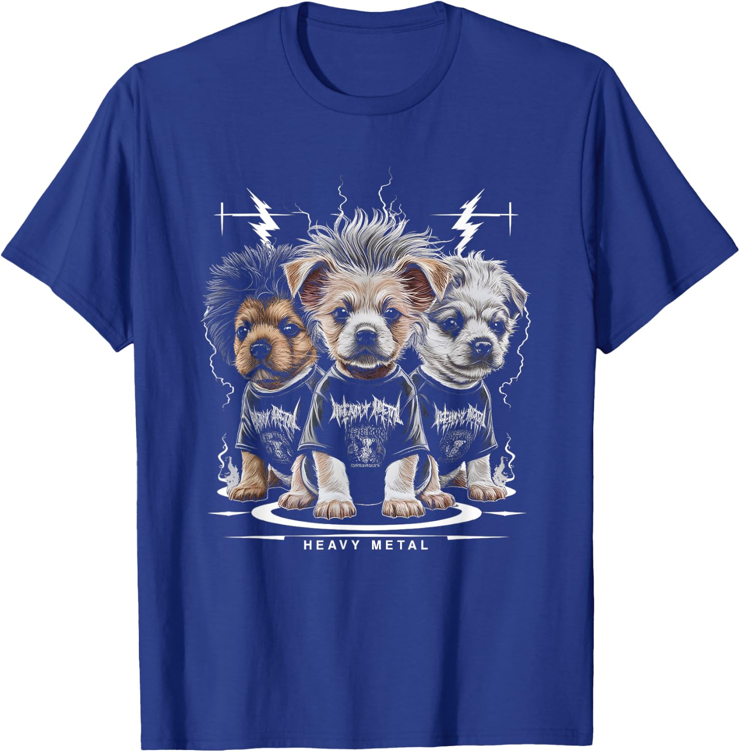Puppy Heavy Metal Band - Funny Cute Puppy Dog Breed Lover Men Women Kids T-Shirt - T-Shirt | Royal