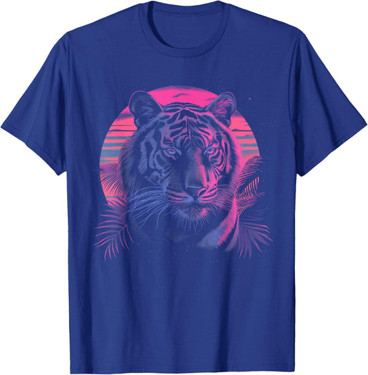 Tiger Vaporwave Aesthetic Vintage Synthwave 80s 90s Retro T-Shirt - T-Shirt | Royal