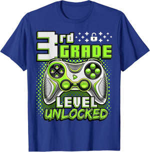 Back to School 3rd Grade Boys Gamer First Day School Level T-Shirt - T-Shirt | Royal