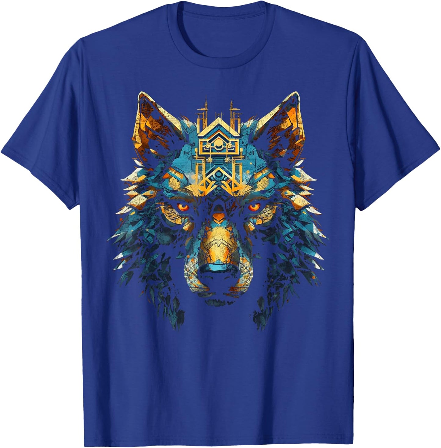 Wolf Art Polygon Animal Lover Motif Wolf T-Shirt - T-Shirt | Royal