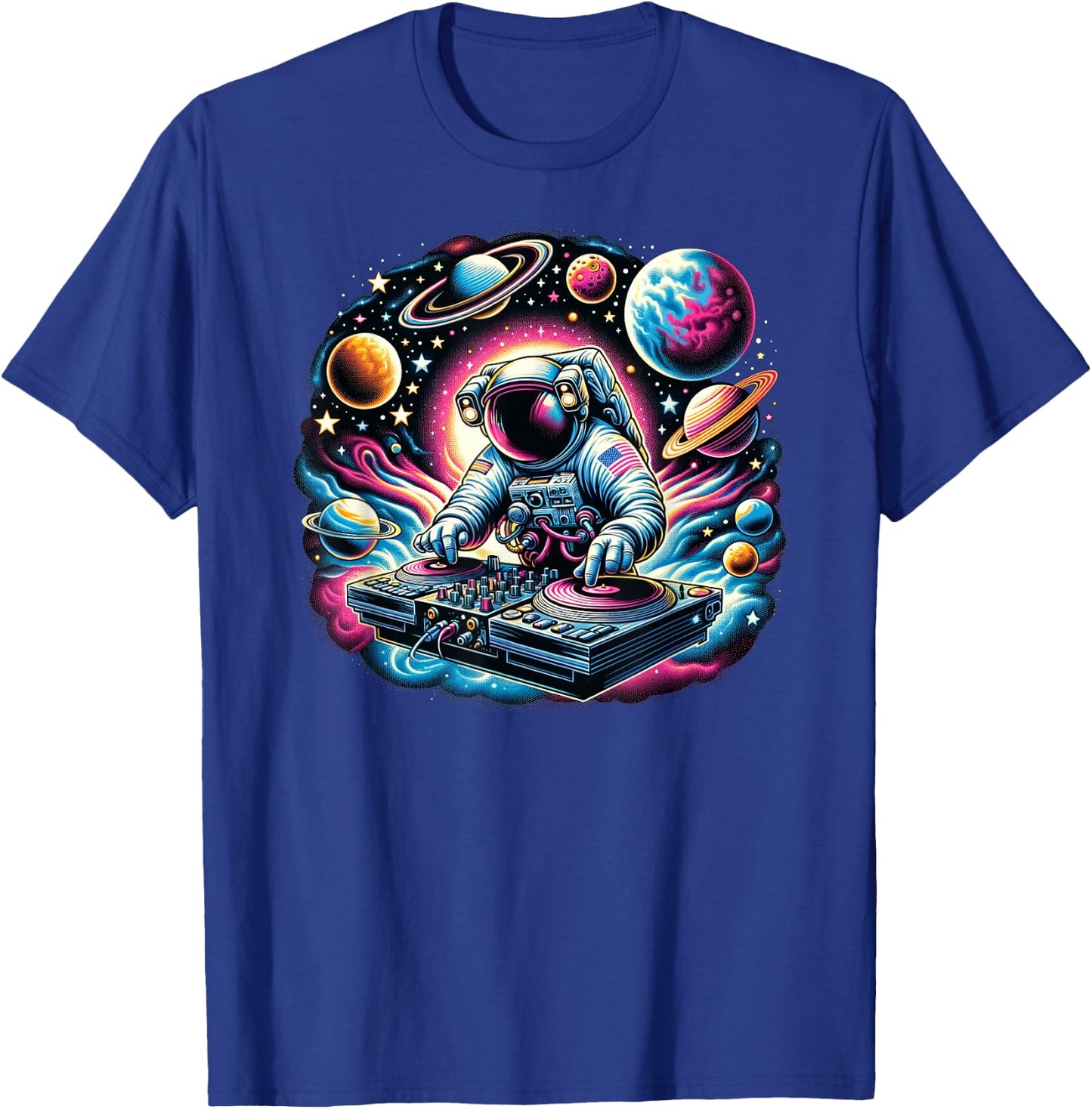 Funny Space Men and Women Astronaut DJ Disc Jockey T-Shirt - T-Shirt | Royal
