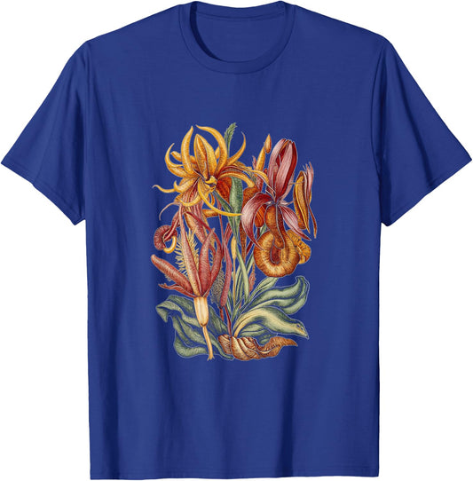 Carnivorous Plants Exotic Floral Nature Botany T-Shirt - T-Shirt | Royal