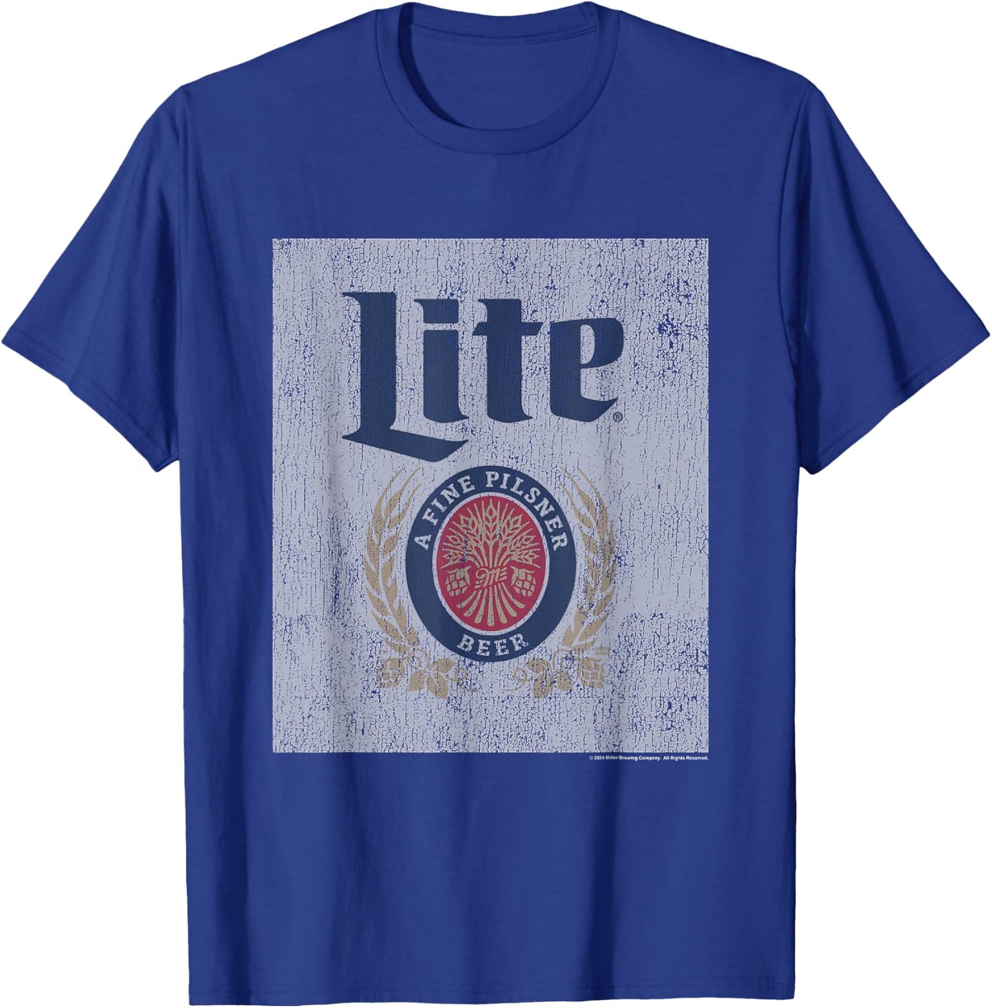 Miller Lite Light Fine Pilsner Vintage Classic Label T-Shirt - T-Shirt | Royal