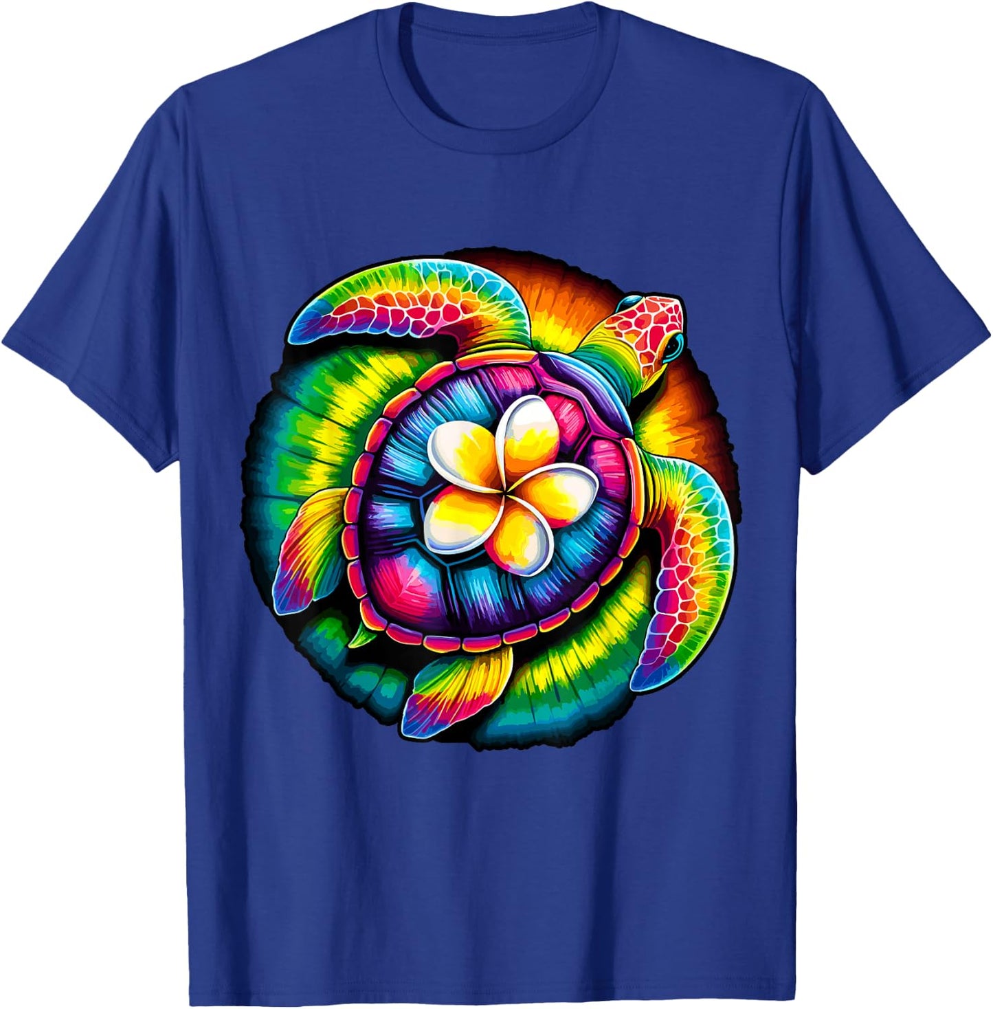 Tie-Dye Sea Turtle Hawaiian Summer Vacation Hippie T-Shirt - T-Shirt | Royal