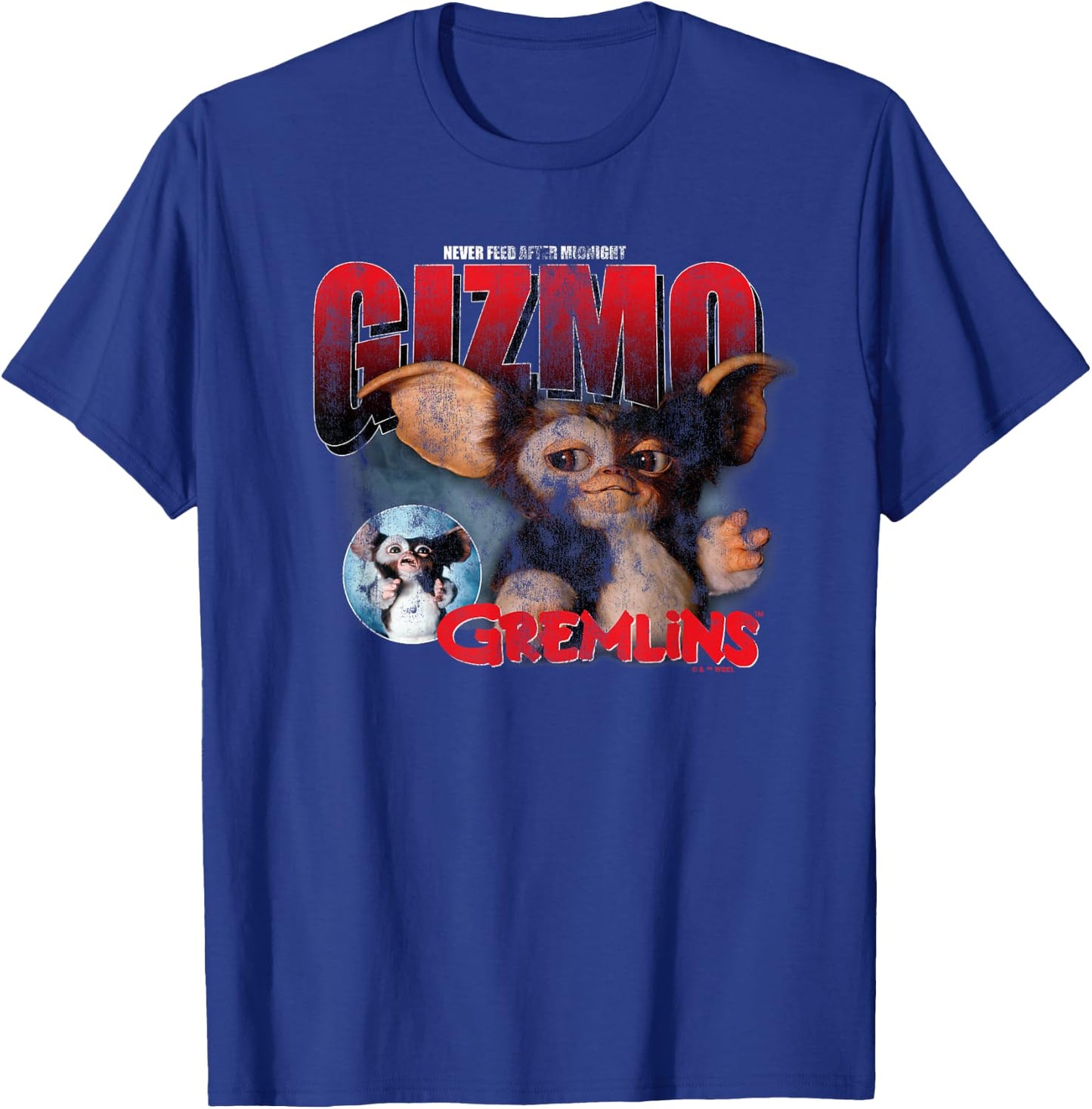 Gremlin's Gizmo Distressed Christmas T-Shirt - T-Shirt | Royal