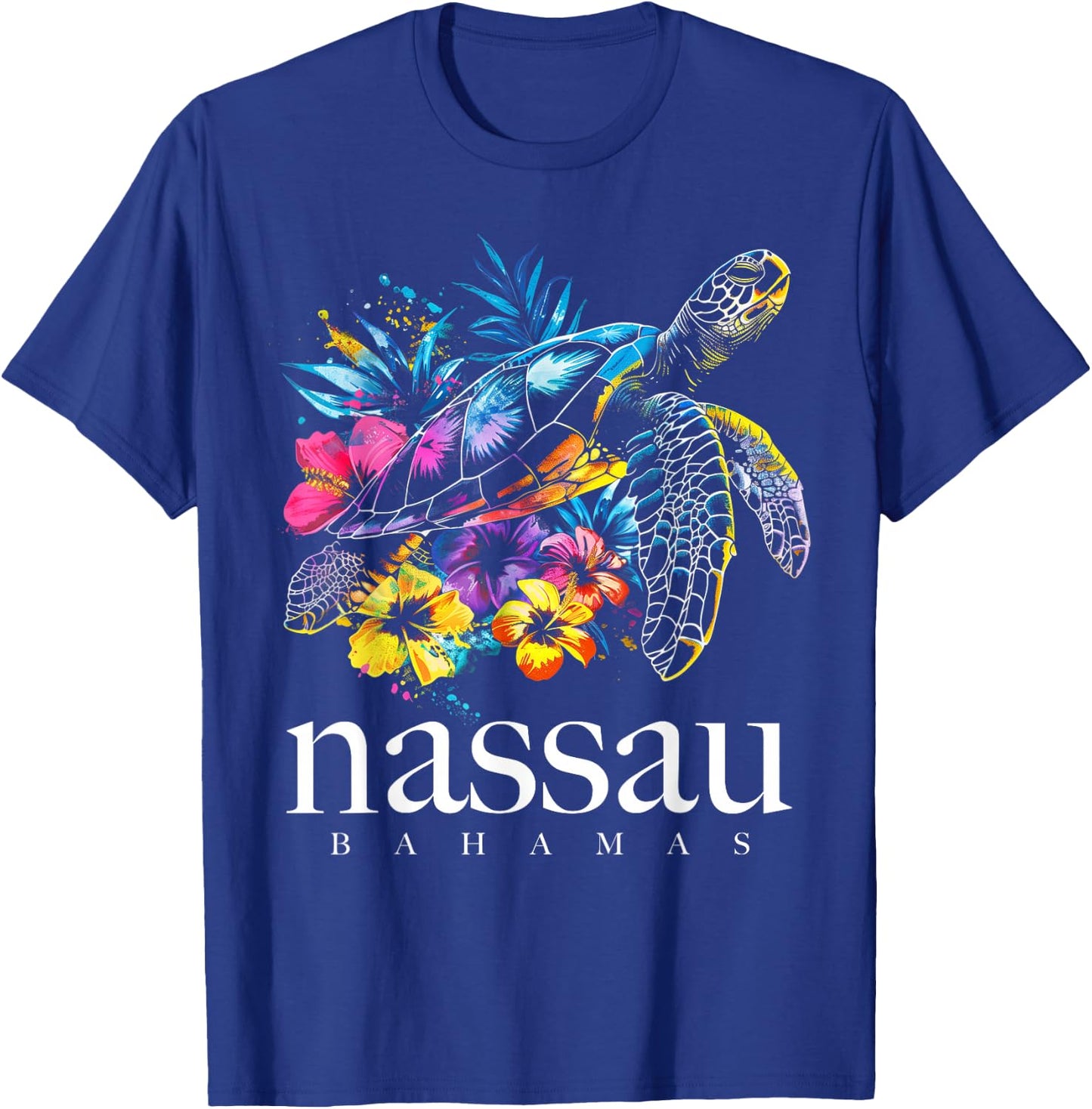 Nassau Bahamas Sea Turtle Diving Surfer Souvenir T-Shirt - T-Shirt | Royal