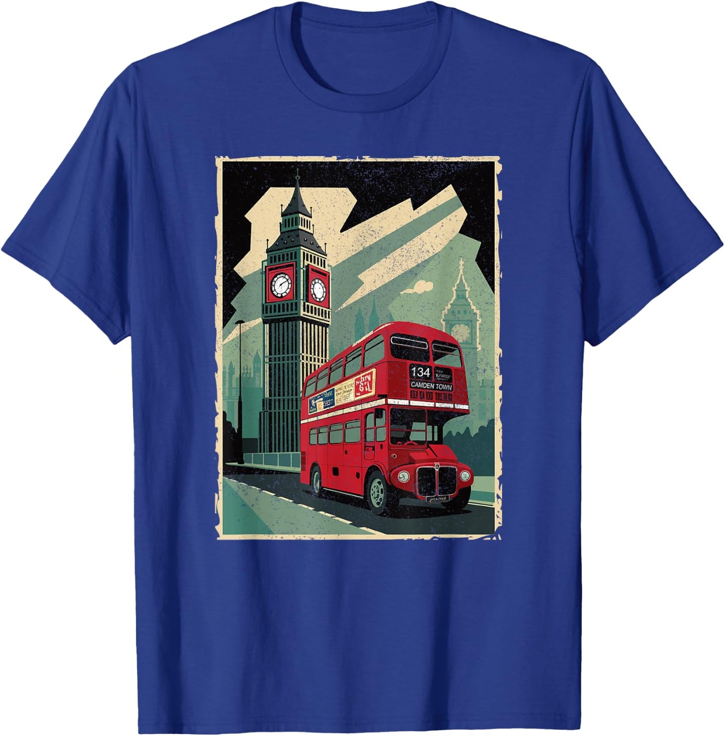 Vintage Travel Posters London Double-Decker Bus T-Shirt - T-Shirt | Royal