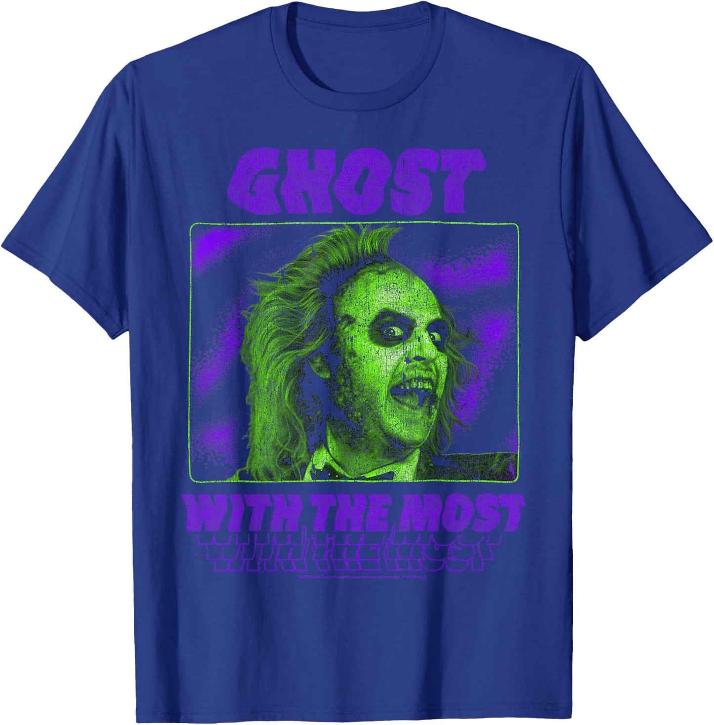 Beetlejuice Ghost With The Most Neon Poster T-Shirt - T-Shirt | Royal