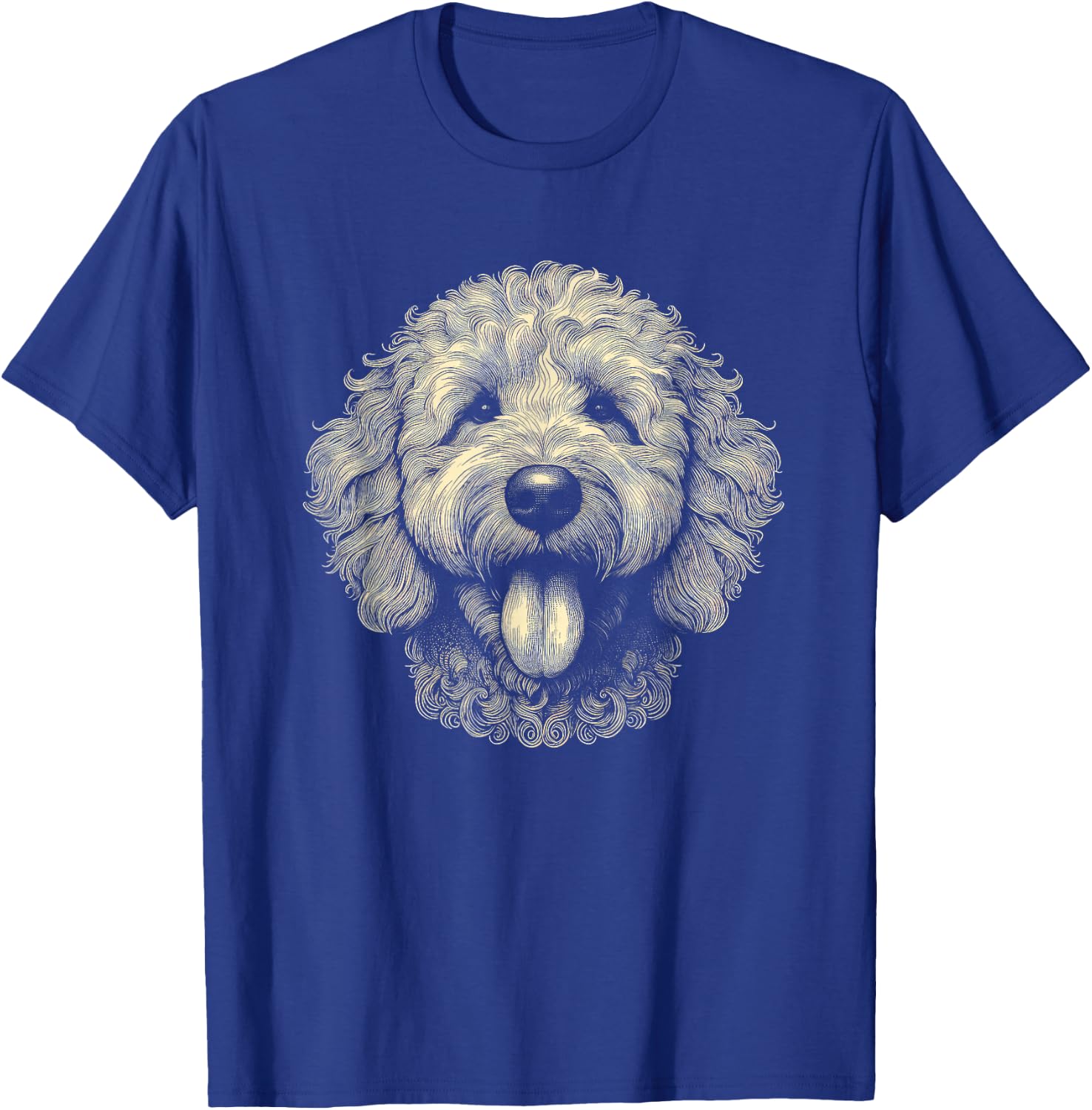 Goldendoodle Dog Face Art Design T-Shirt - T-Shirt | Royal