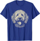 Goldendoodle Dog Face Art Design T-Shirt - T-Shirt | Royal