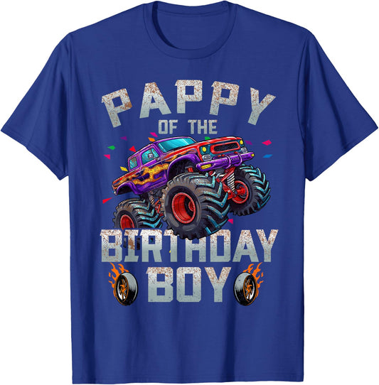 Pappy Of The Birthday Boy Monster Truck Family T-Shirt - T-Shirt | Royal