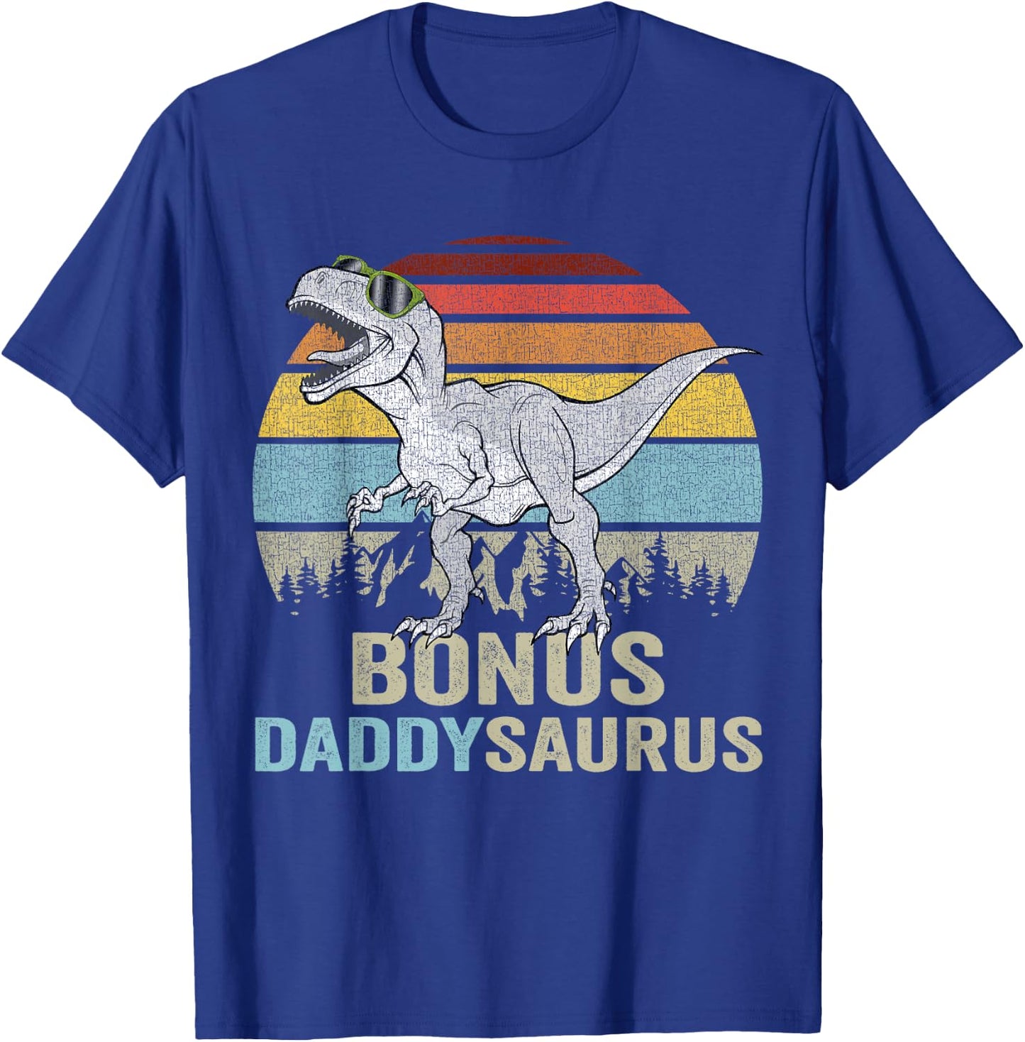 Bonus Daddy Saurus T Rex Daddysaurus Stepdad Gifts T-Shirt - T-Shirt | Royal