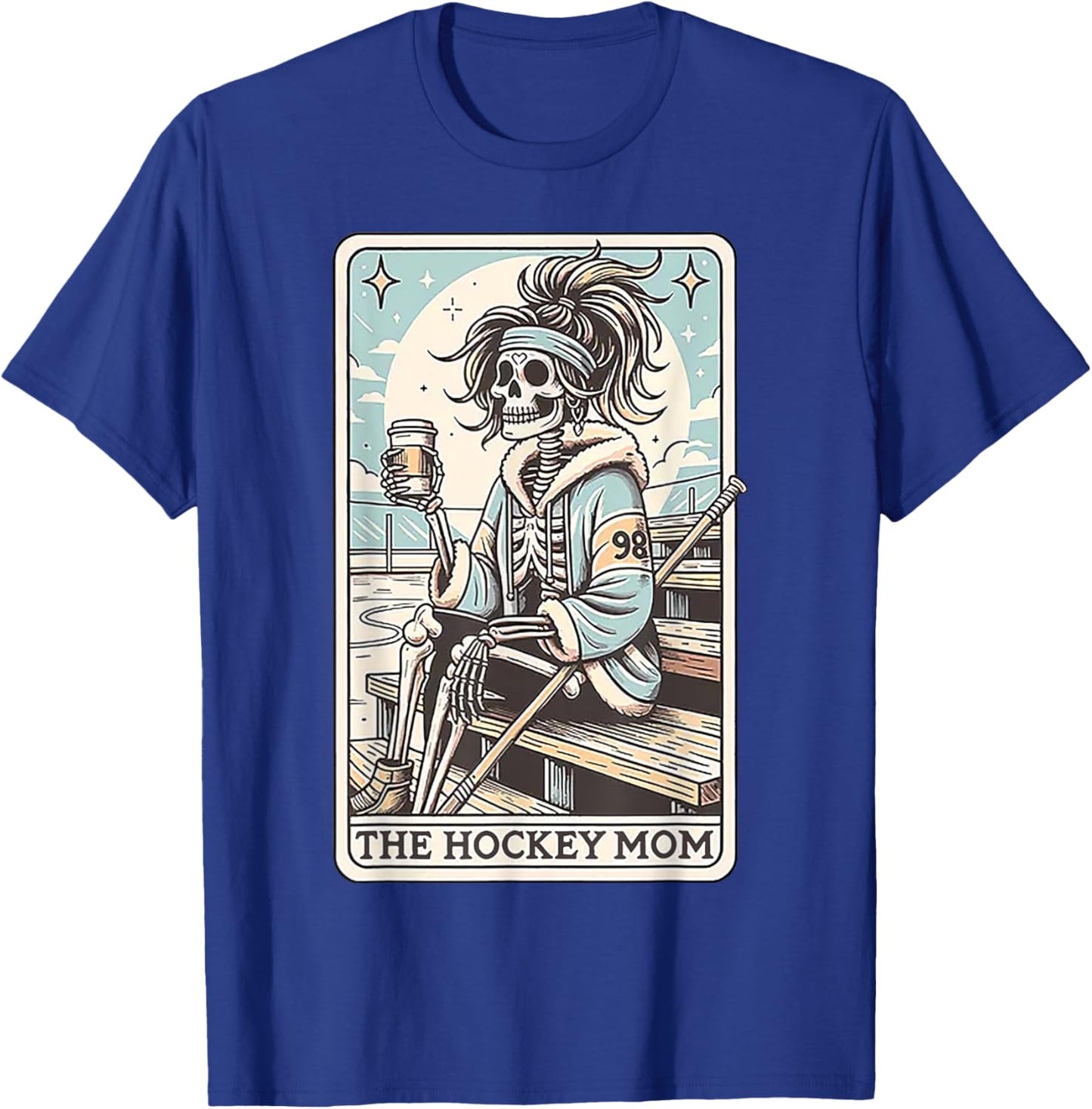 Hockey Mom Funny Skeleton Card T-Shirt - T-Shirt | Royal