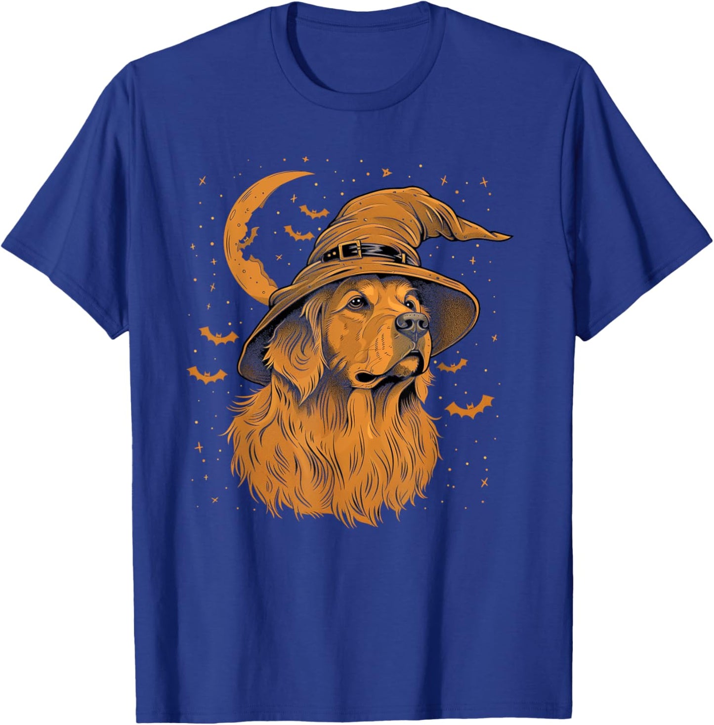 Golden Retriever Halloween Funny Cute Dog Mom Wizard Witch Women Kids T-Shirt - T-Shirt | Royal