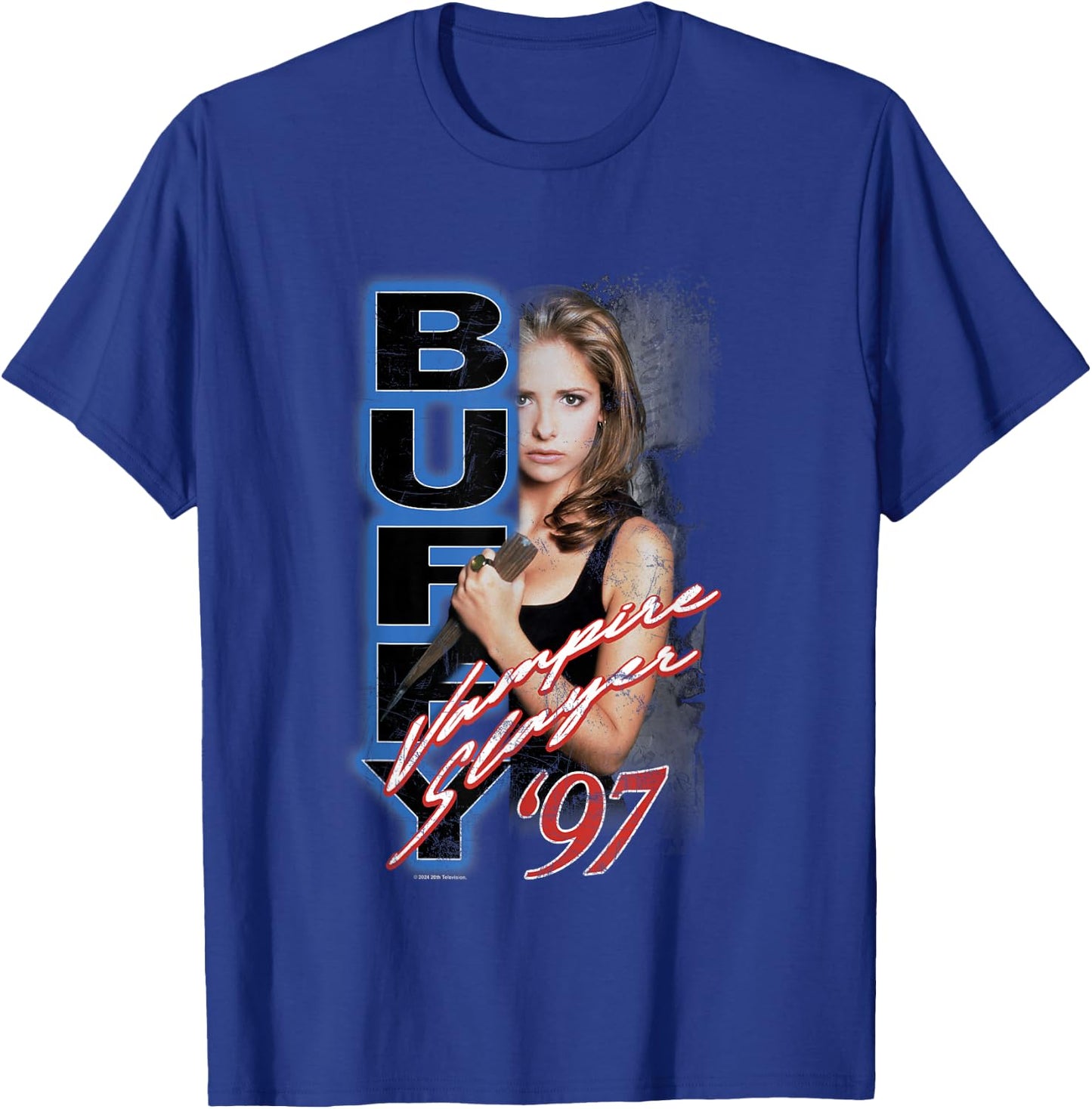 Buffy The Vampire Slayer Vintage '97 Split Buffy Portrait T-Shirt - T-Shirt | Royal