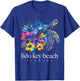 Lido Key Beach Florida Turtle Flowers Surfer Souvenir T-Shirt - T-Shirt | Royal