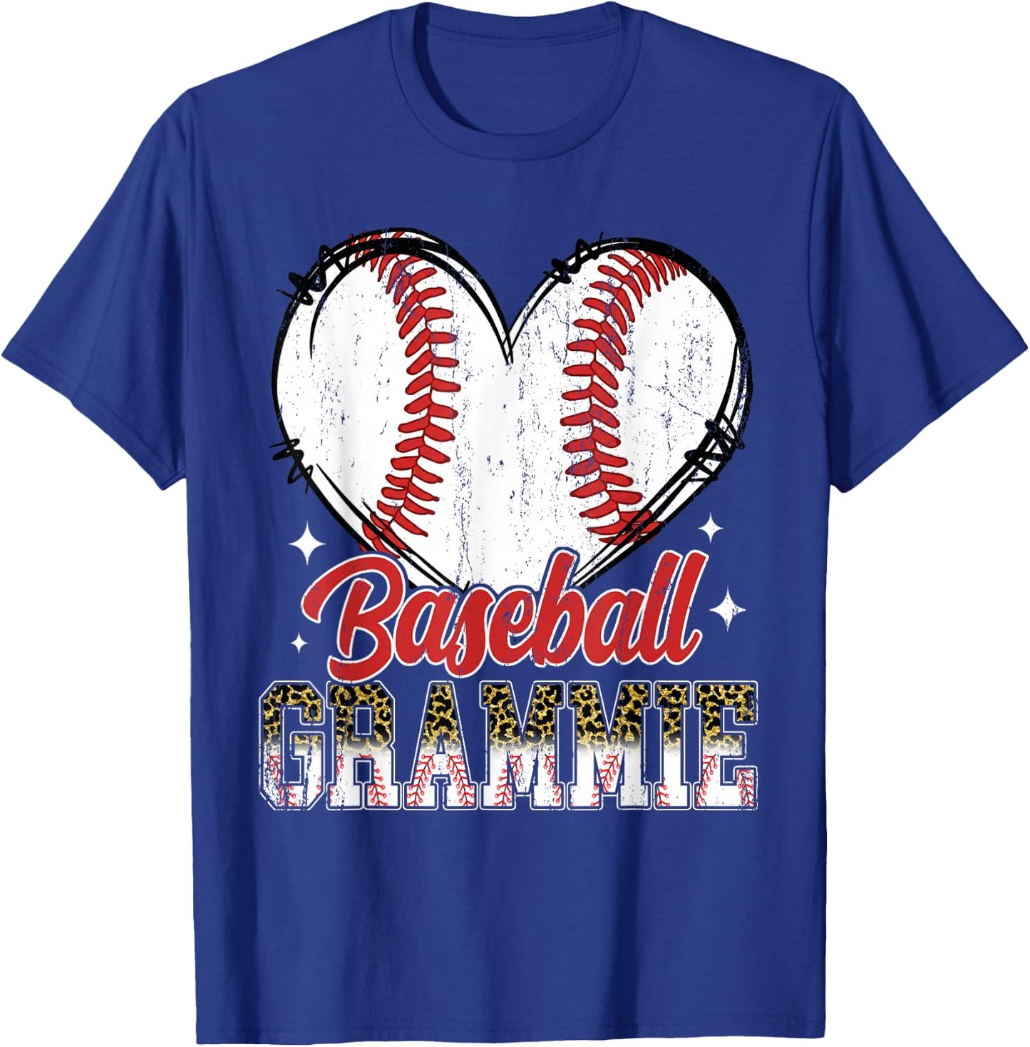 Baseball Grammie Heart Baseball Player Lover T-Shirt - T-Shirt | Royal