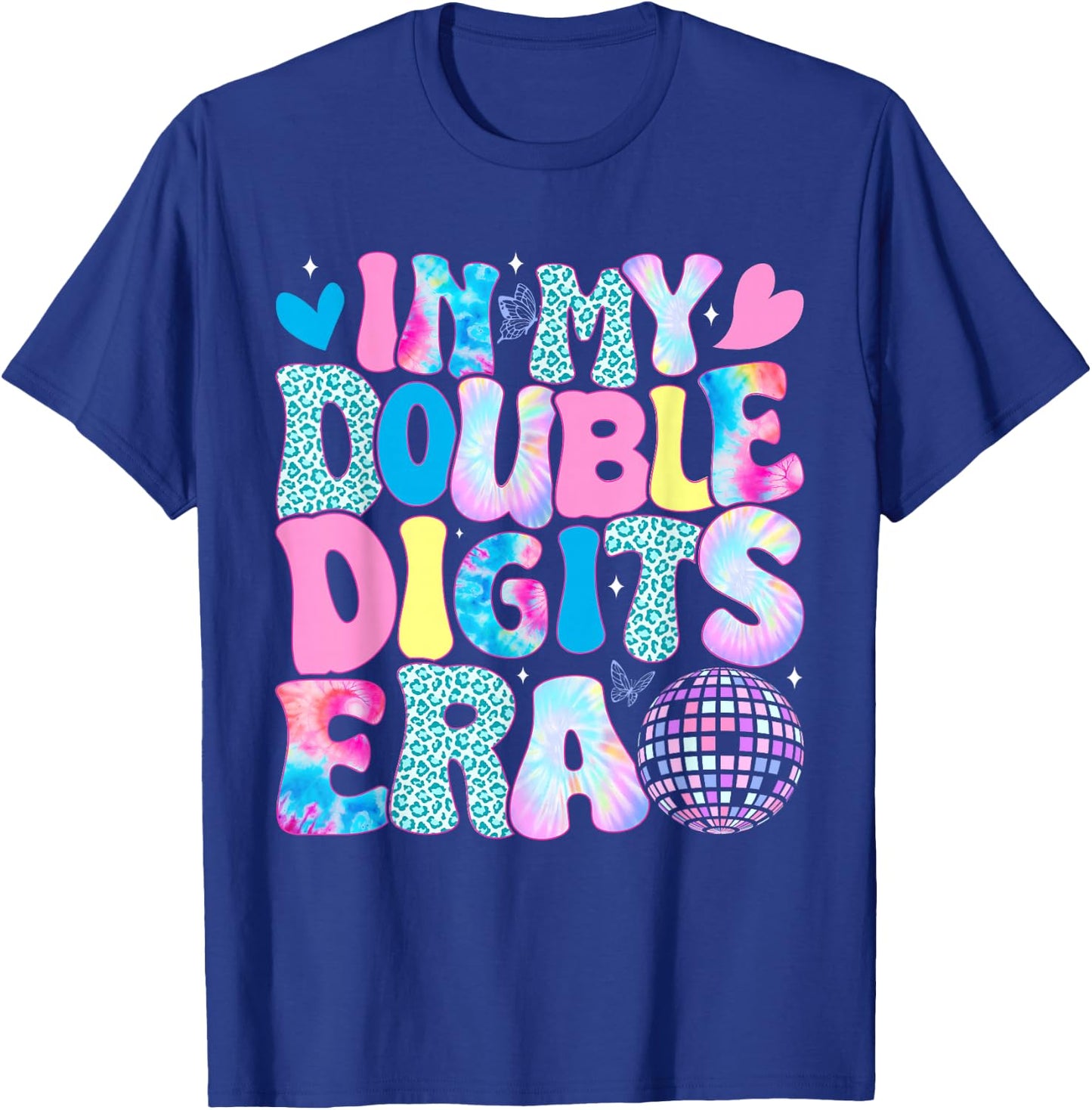 In My Double Digits Era Retro 10 Year Old 10th Birthday Girl T-Shirt - T-Shirt | Royal