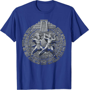 Aztec Warrior Mayan Indigenous Mexican Aztec Jaguar T-Shirt - T-Shirt | Royal