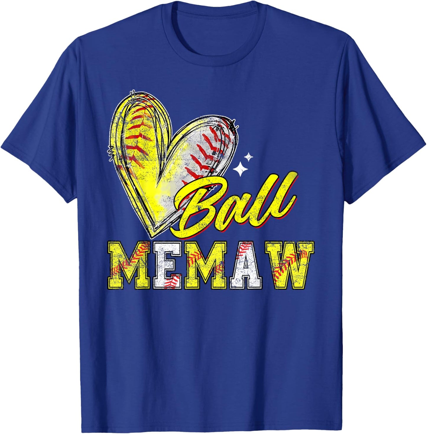 Funny Ball Memaw Softball Baseball Memaw T-Shirt - T-Shirt | Royal