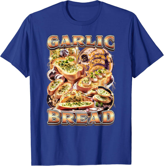Bootleg Rap Style Garlic Bread Meme Food Ironic Vintage 90s T-Shirt - T-Shirt | Royal