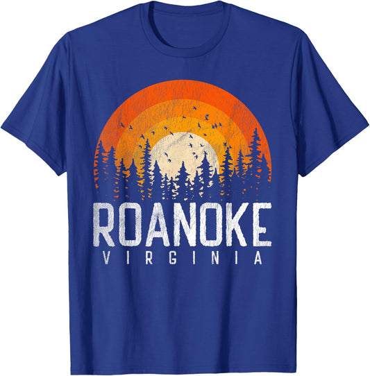 Roanoke Virginia VA Shirt Vintage 70s 80s 90s Retro Gift T-Shirt - T-Shirt | Royal