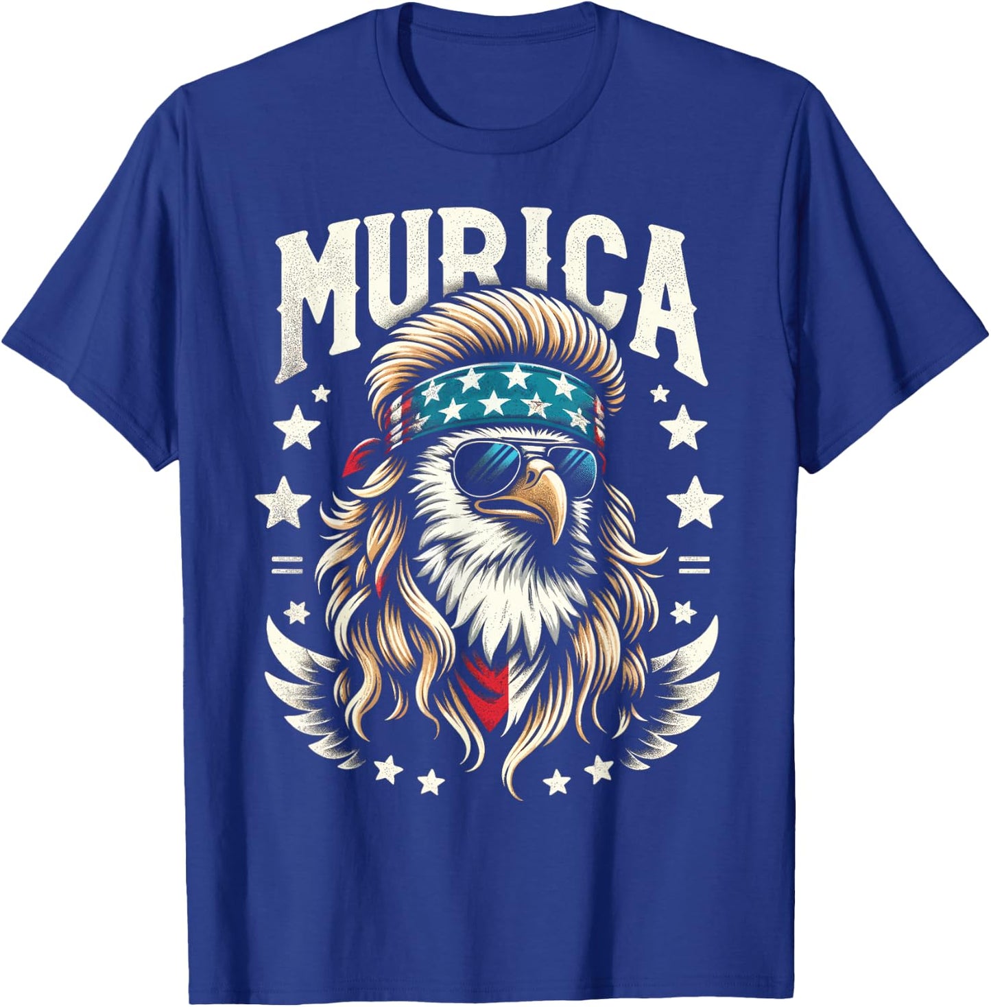4th of July Patriotic Funny Eagle July 4th USA Murica Women Kids Men T-Shirt - T-Shirt | Royal