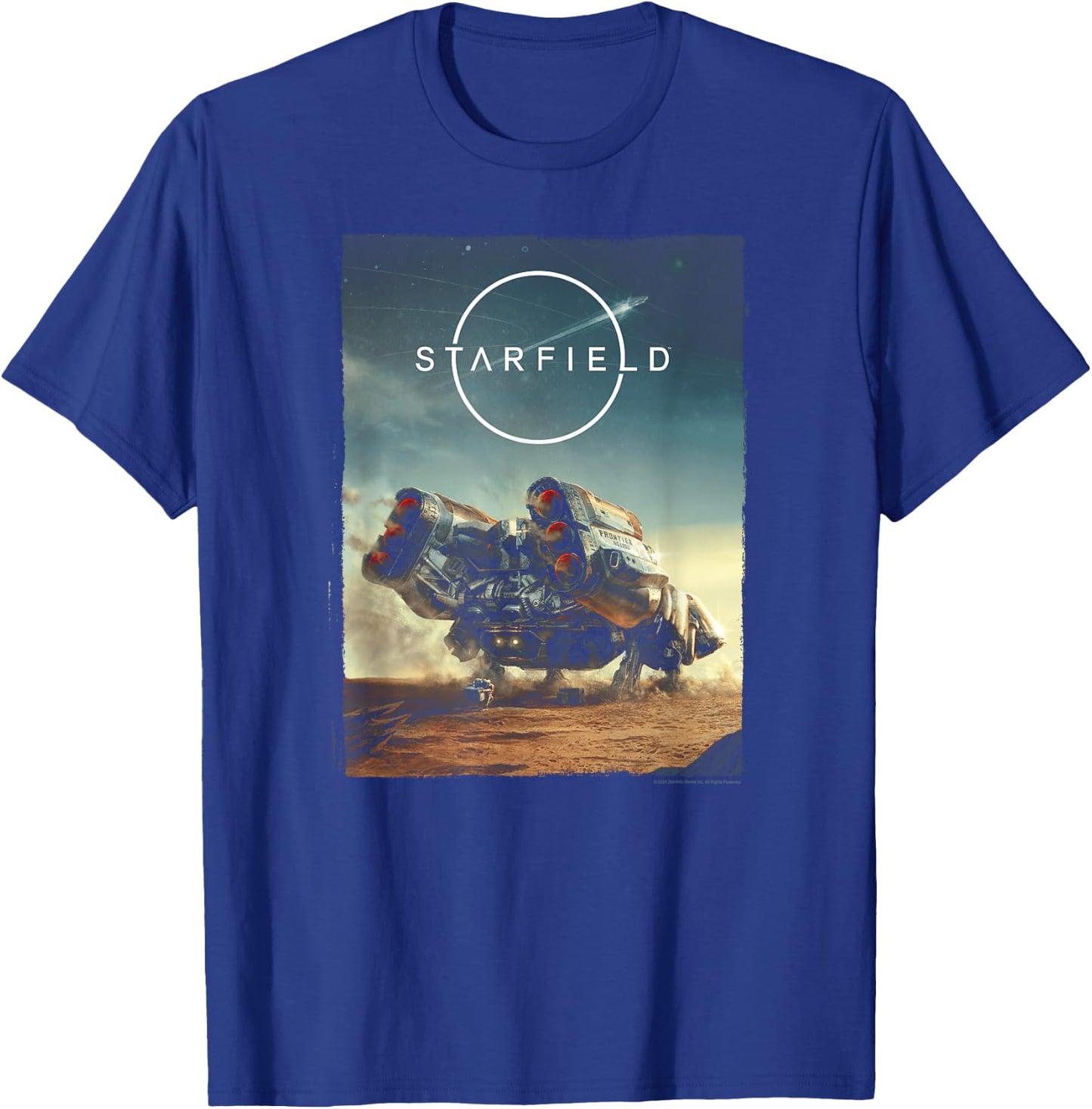 Starfield Spaceship Frontier Video Game T-Shirt - T-Shirt | Royal
