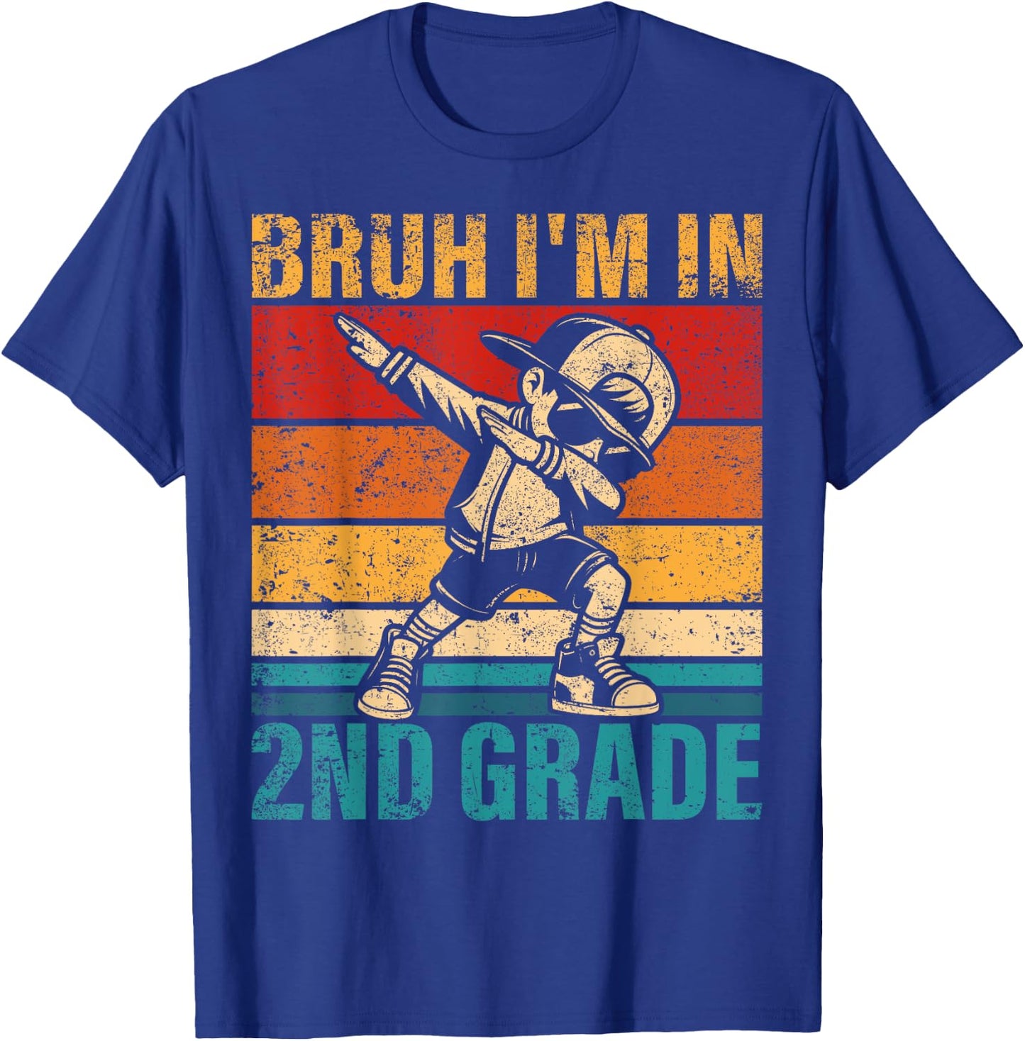 Second Grade Dabbing Boy Bruh I'm in 2nd Grade Student T-Shirt - T-Shirt | Royal