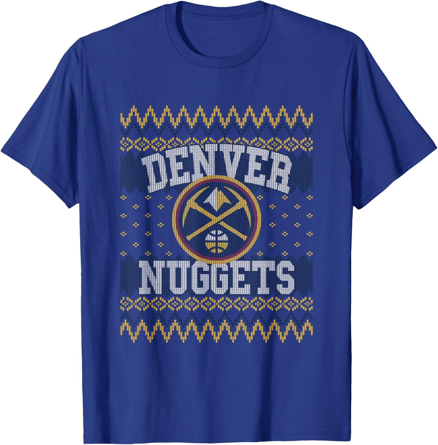 NBA Denver Nuggets Ugly Christmas Sweater Style T-Shirt - T-Shirt | Royal