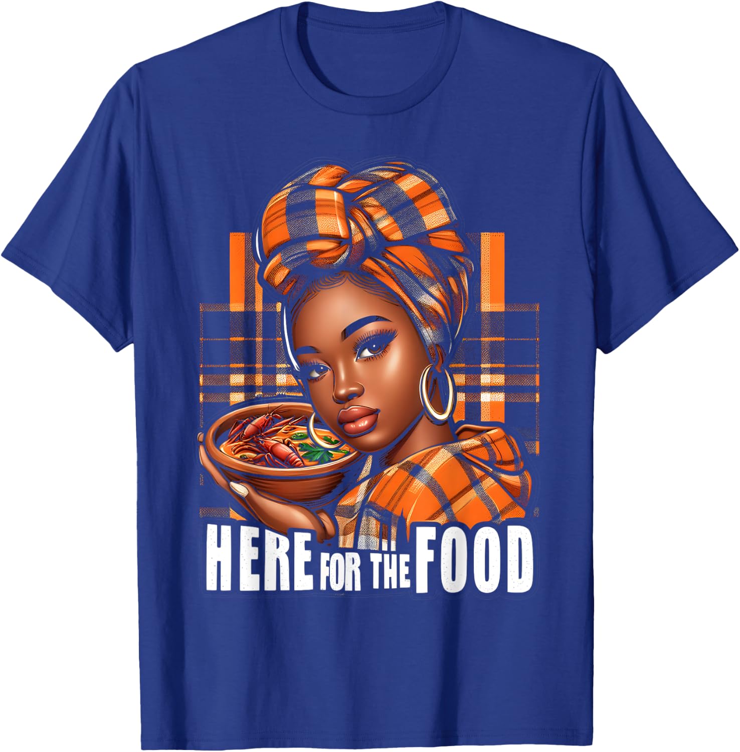 Creole Day, Here For The Food, Jounen Kweyol, Madras Women's T-Shirt - T-Shirt | Royal