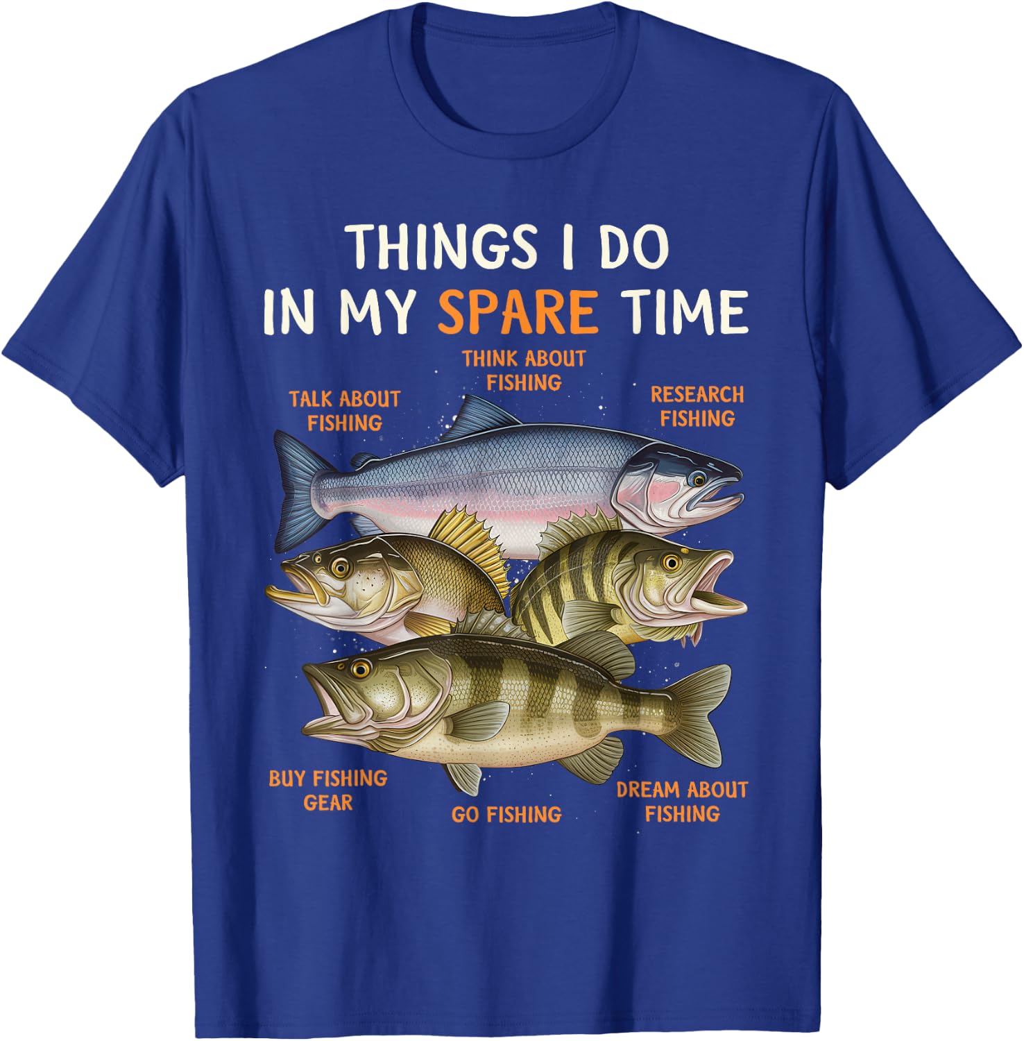 Funny Fishing Apparel , Youth and Boys | Bass Lovers T-Shirt - T-Shirt | Royal