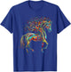 Horse Artwork Tree Colourful Animal Horse T-Shirt - T-Shirt | Royal