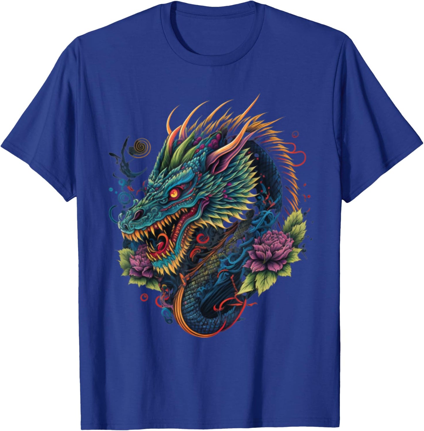 Chinese Asian Culture Dragon Japanese T-Shirt - T-Shirt | Royal
