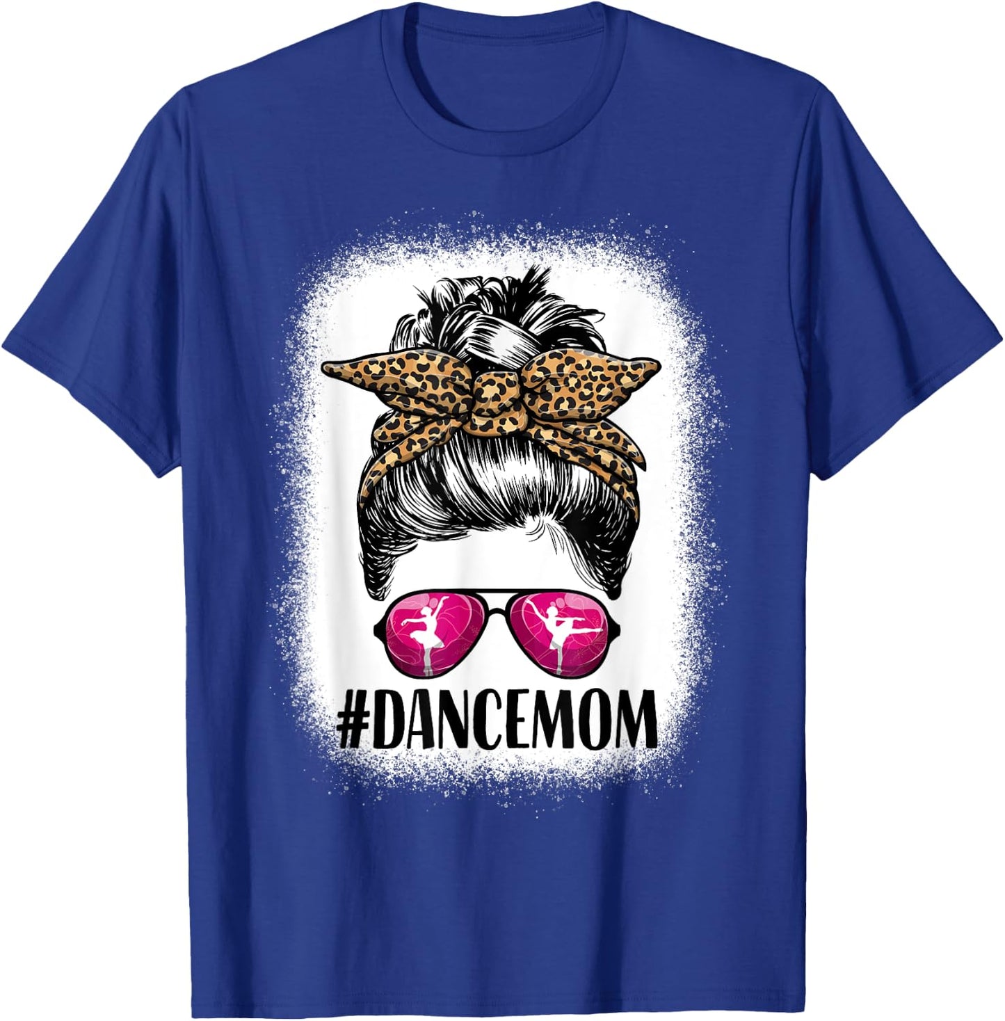 Women Dance Mom Life Messy Bun Leopard Ballet Mom Dance Mom T-Shirt - T-Shirt | Royal
