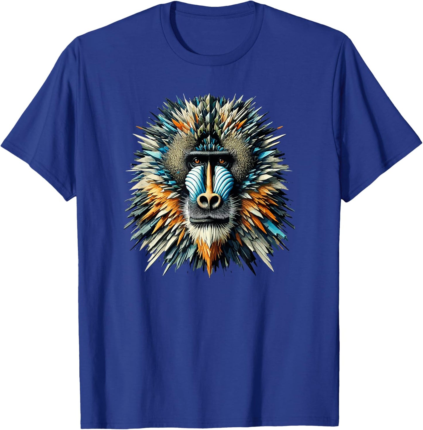 Polygon Art Mandrill Mandrills T-Shirt - T-Shirt | Royal