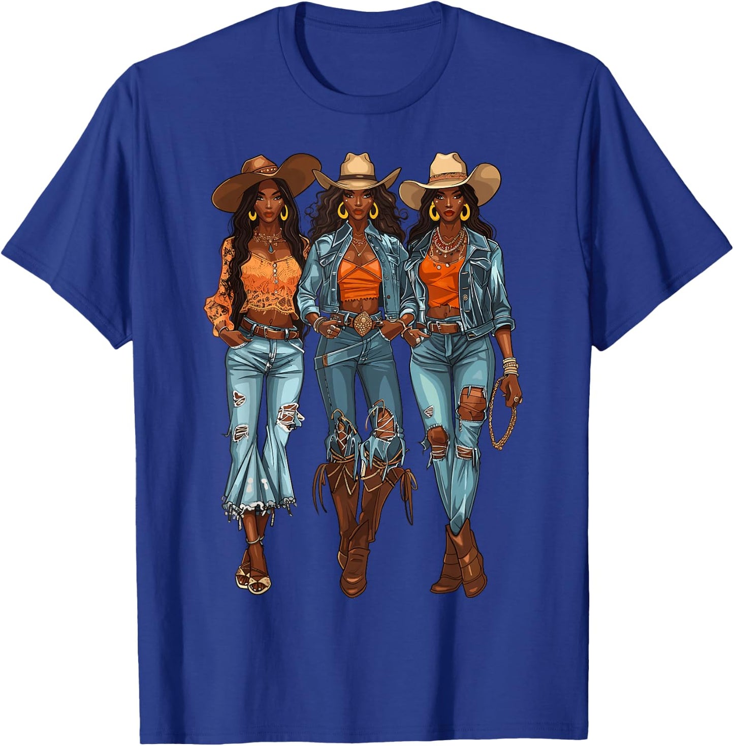 Black Cowgirl Vibes Melanin Black History Texas T-Shirt - T-Shirt | Royal