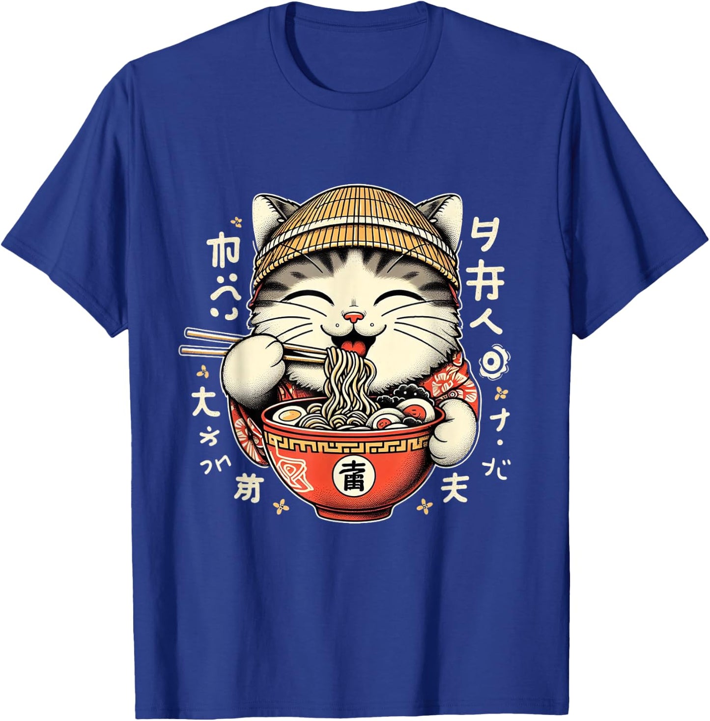 Kawaii Artwork Co by MNI Ramen Cat Kawaii Neko Japanese Noodles Aesthetic Anime Otaku Lover -Adults Black Small T-Shirt - T-Shirt | Royal