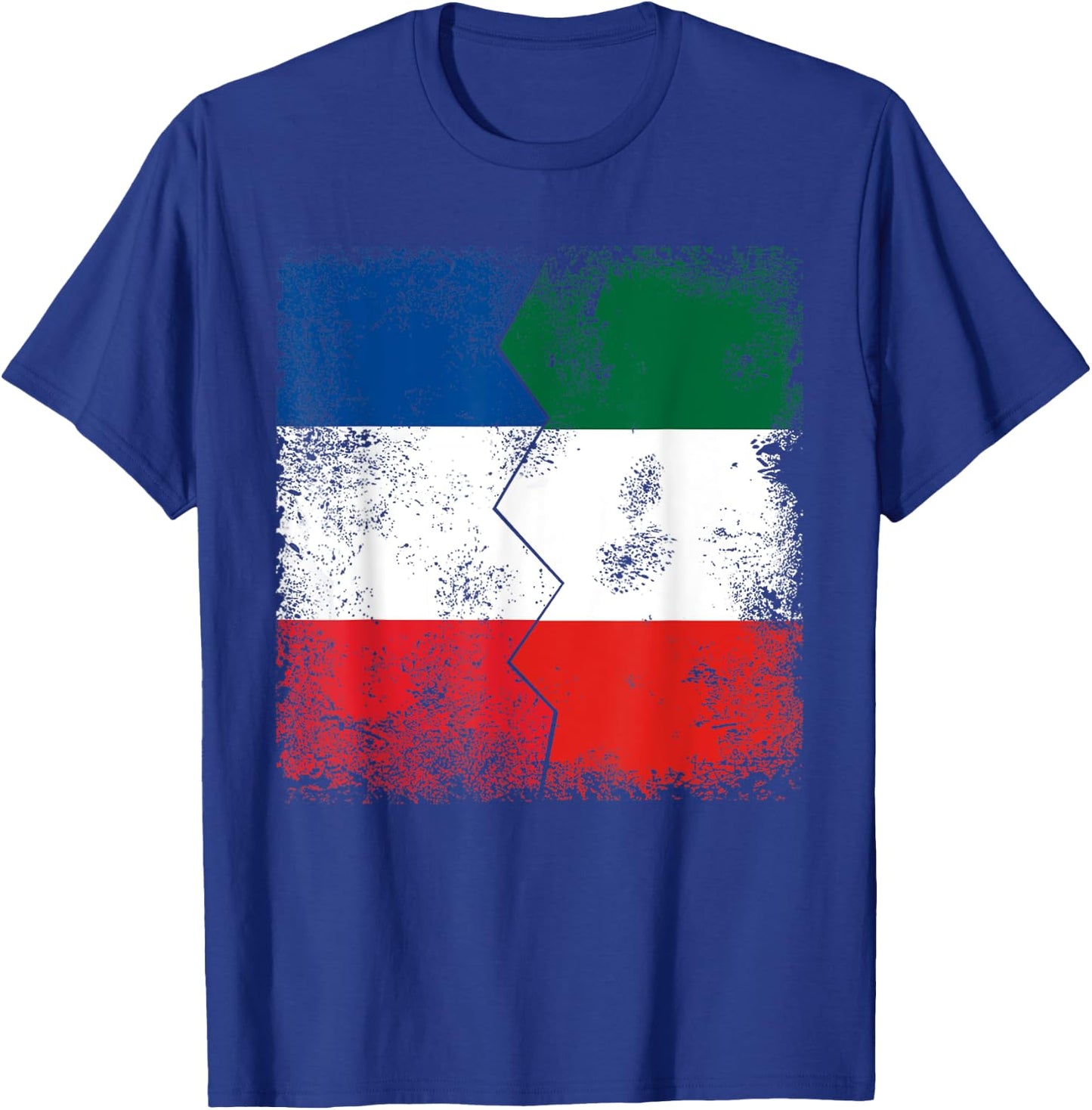 France Italy Flags | Half Italian French Roots Italia T-Shirt - T-Shirt | Royal