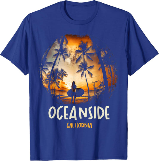 Oceanside California T-Shirt - T-Shirt | Royal