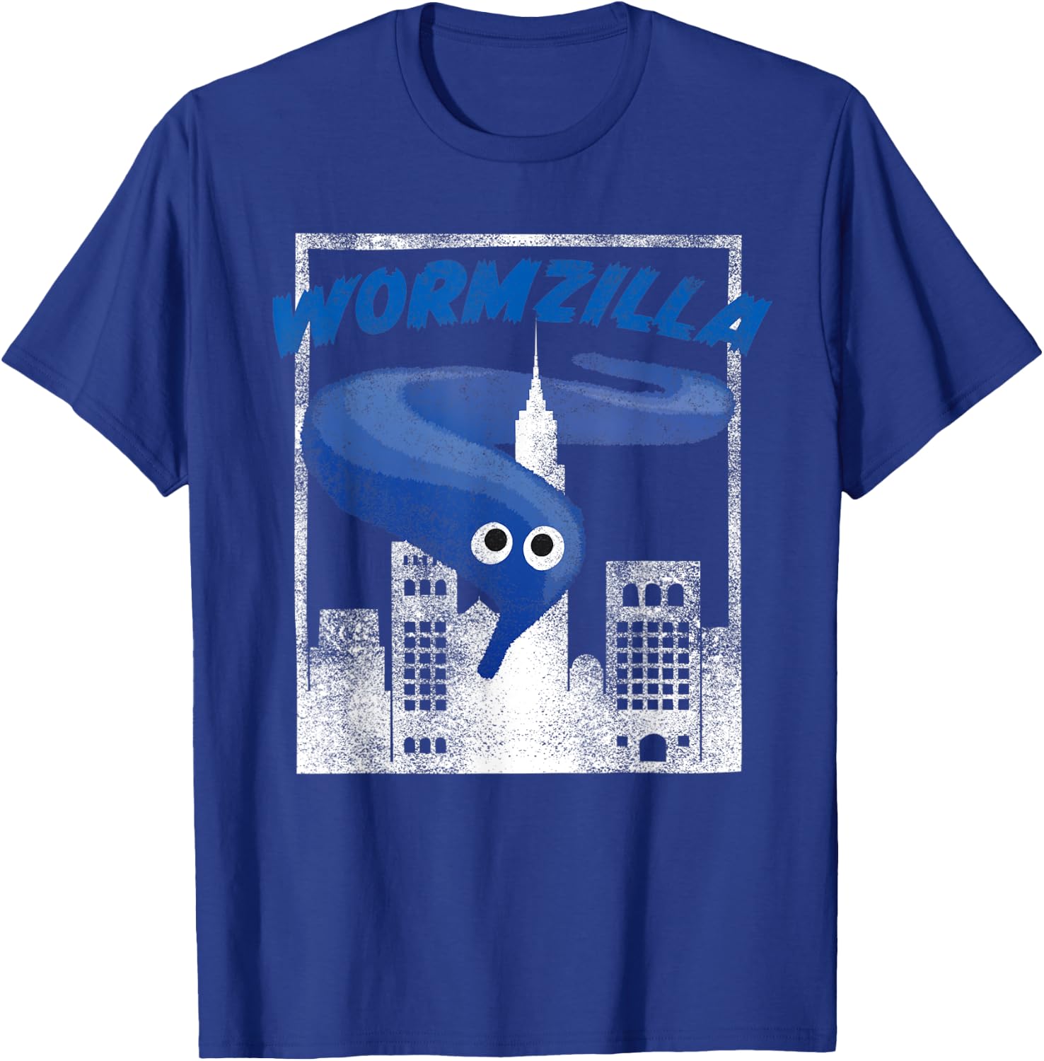 Worm On A String Meme Blue Wormzilla Retro Japanese Style T-Shirt - T-Shirt | Royal