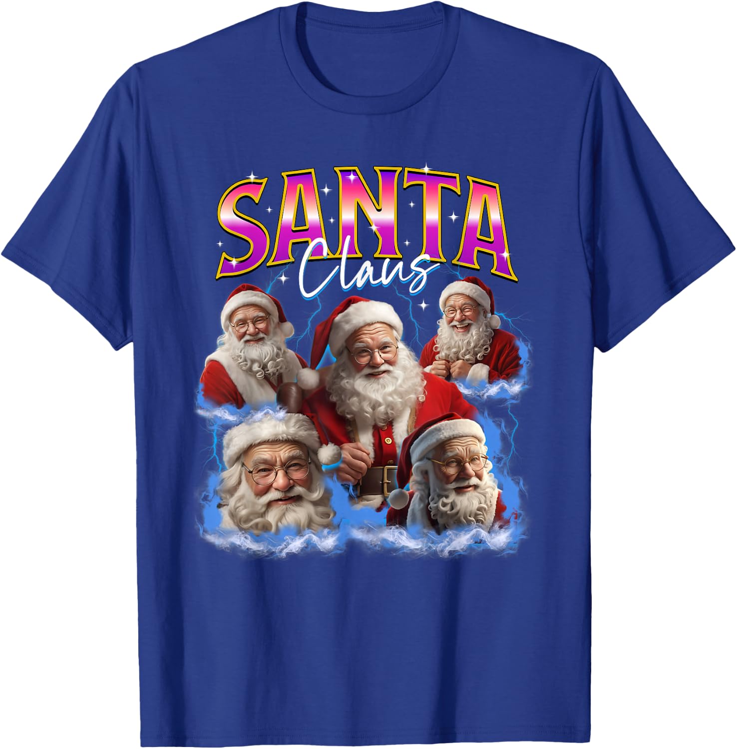 Matching Christmas Tacky Ugly Funny Santa Claus Face Meme T-Shirt - T-Shirt | Royal