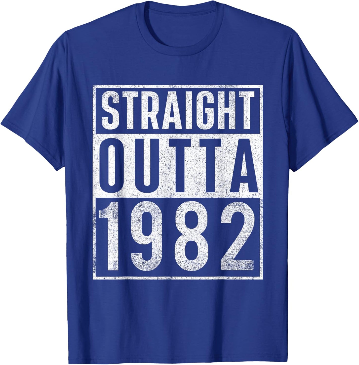 Straight Outta 1982 Year of Birth Birthday T-Shirt - T-Shirt | Royal
