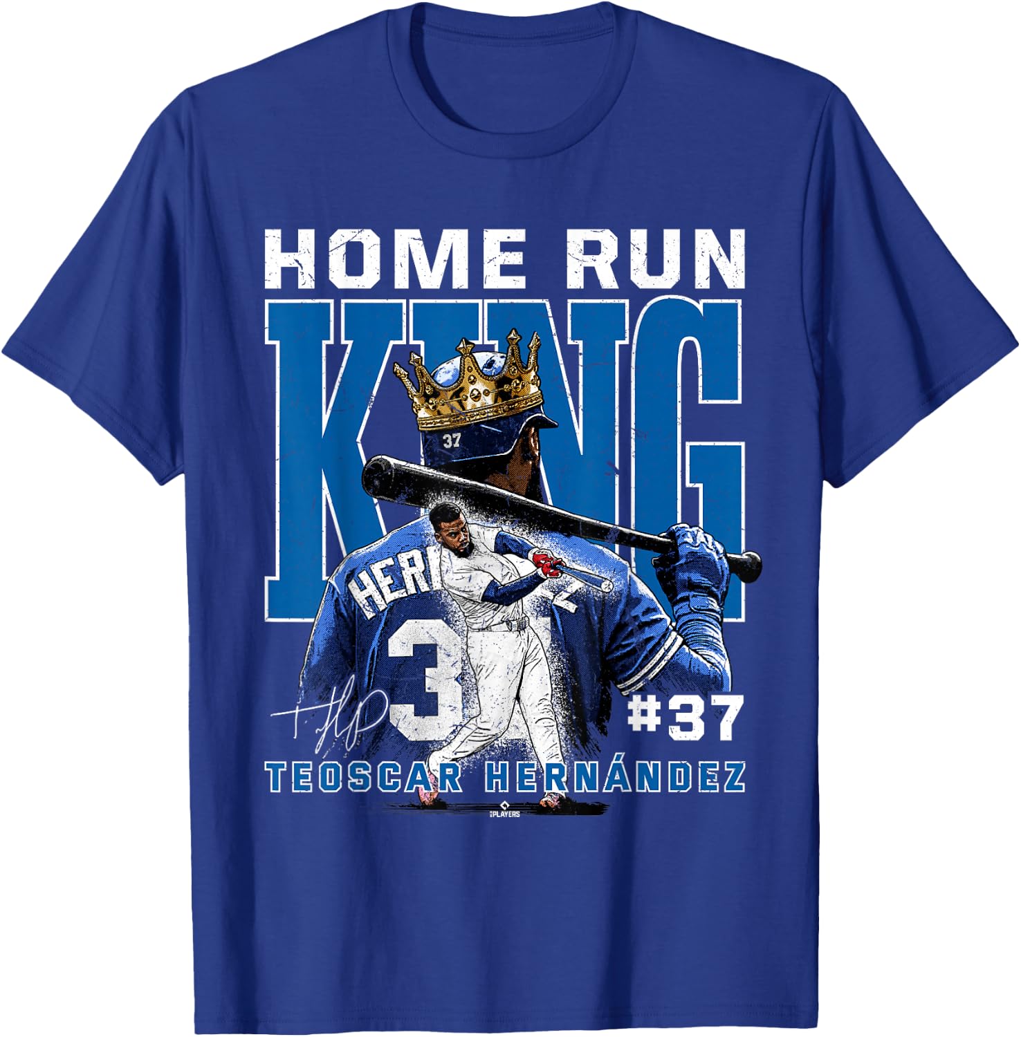 Home Run King Teoscar Hernandez Los Angeles MLBPA T-Shirt - T-Shirt | Royal