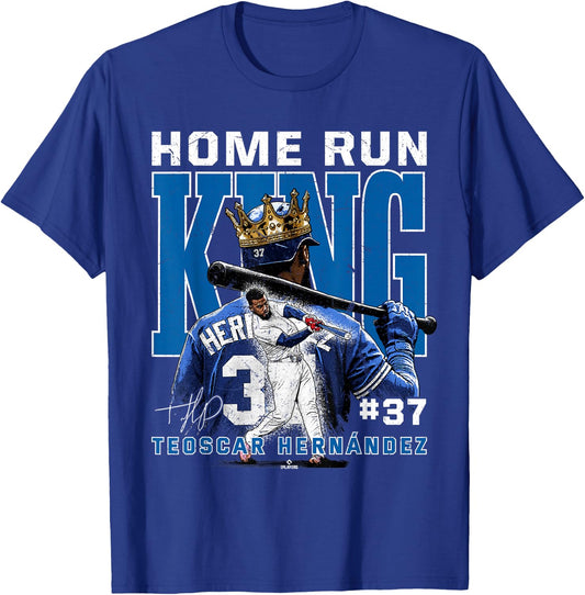 Home Run King Teoscar Hernandez Los Angeles MLBPA T-Shirt - T-Shirt | Royal